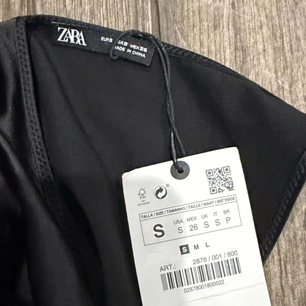 NWT Zara Elegant Black Women's satiny Camisole Tank Top - Picture 4 of 4